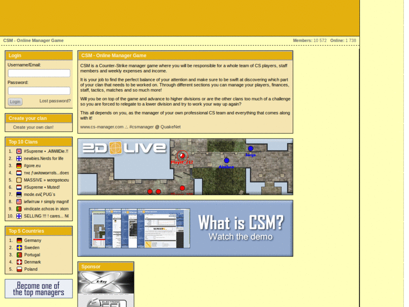 CS-manager.com - yellow theme