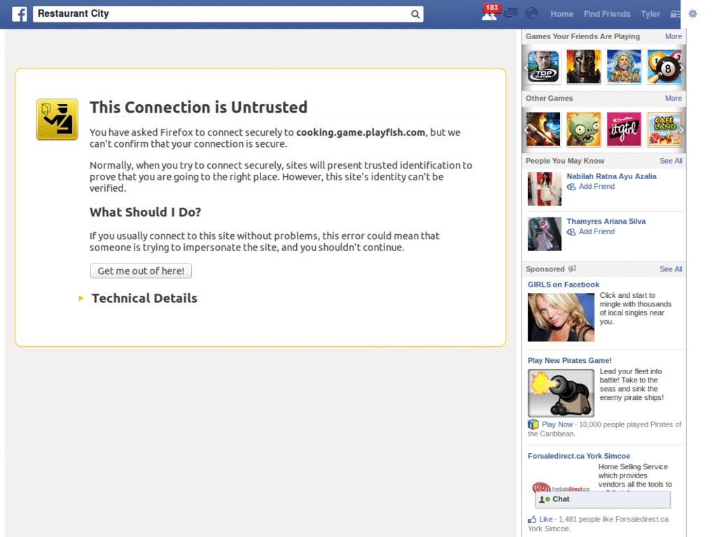 Restaurant City on Facebook: Larger game canvas