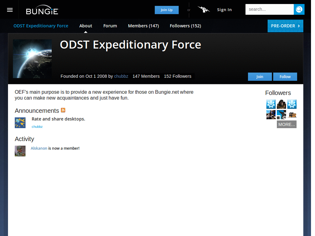 OEF home page background