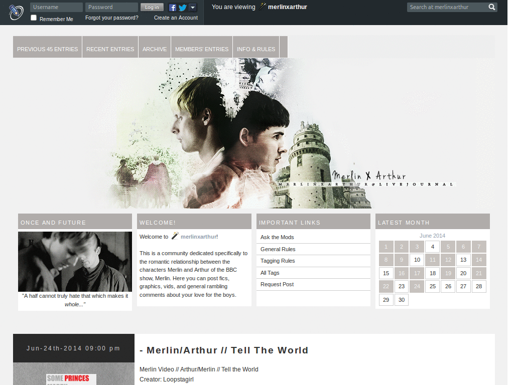 MerlinxArthur LiveJournal - ReDesign