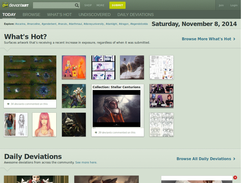 deviantART TopBar