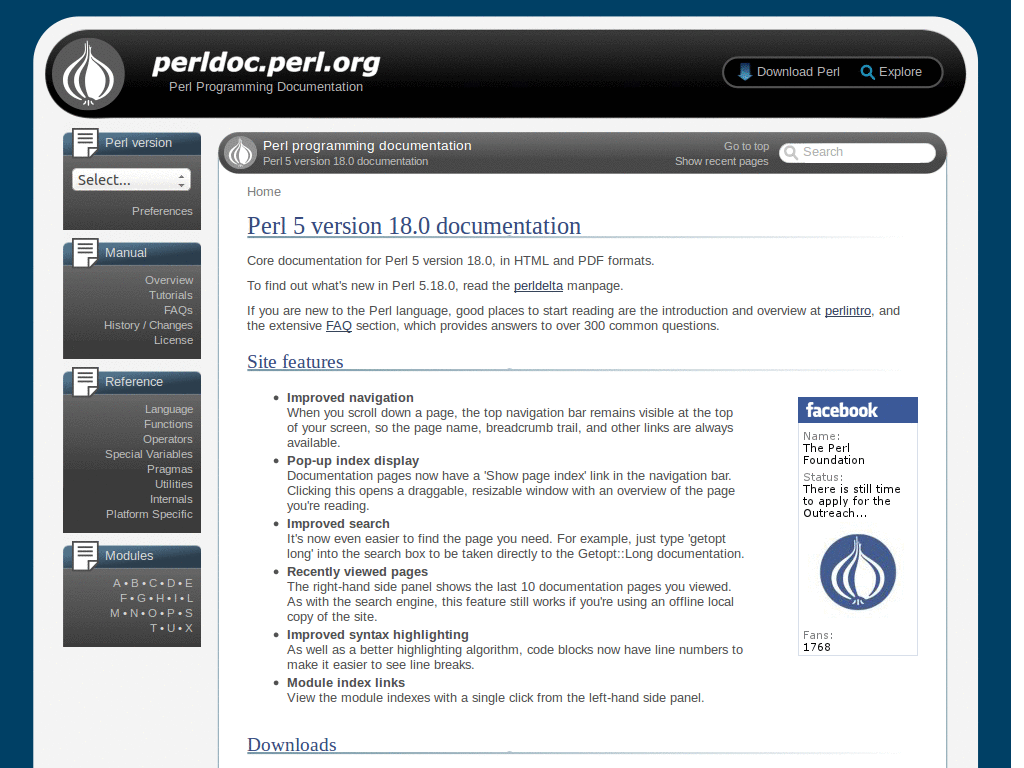 Pin the perldoc.perl.org header down