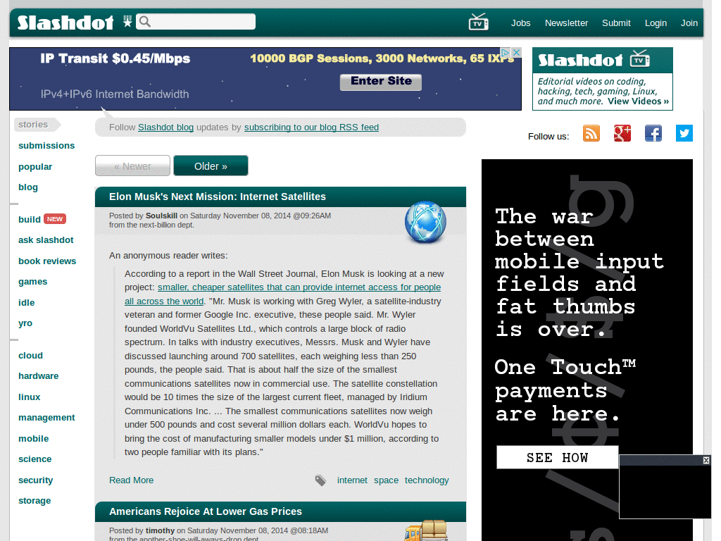 Slashdot - grey background