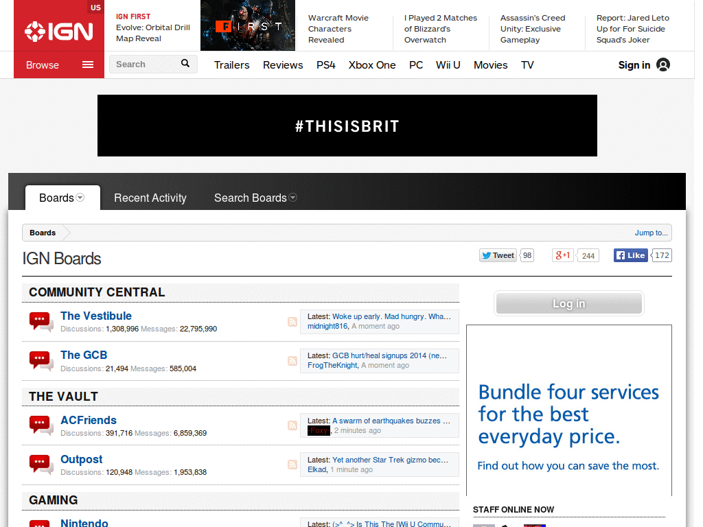 IGN Boards - Remove ad bar and bottom spacing