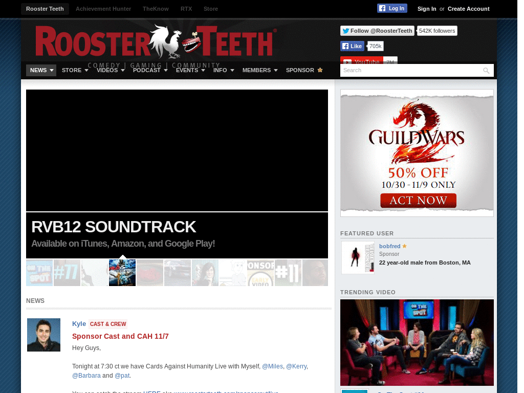 Rooster Teeth - Smaller Header
