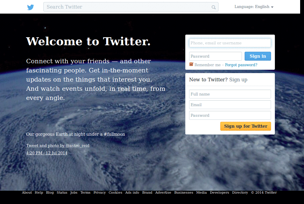 Twitter - Right to Left