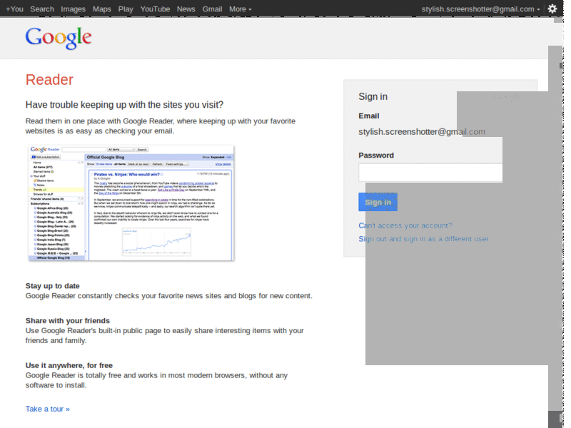 Google Reader - Helvetireader Reduce Header