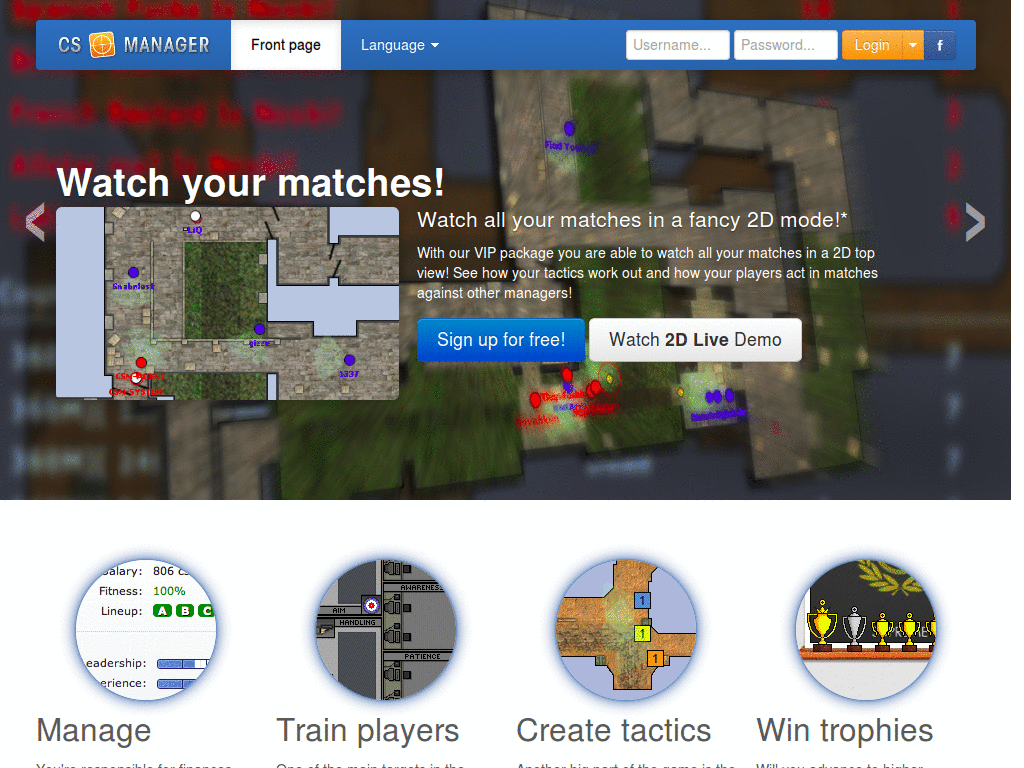 CS-Manager.com centered