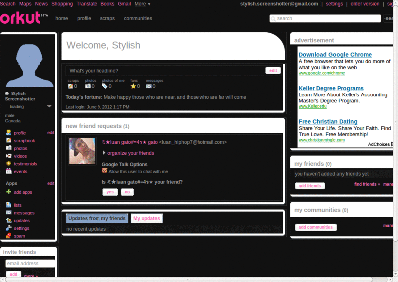 Orkut Preto e Rosa by:rafaela.pacheco'
