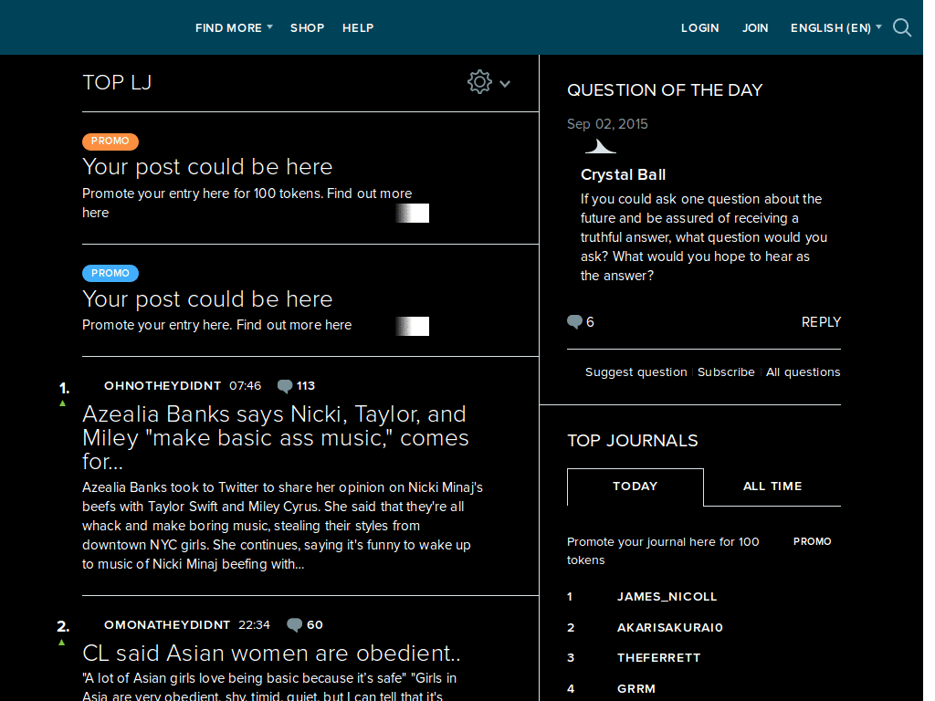 LiveJournal - Optimized, Black and Green