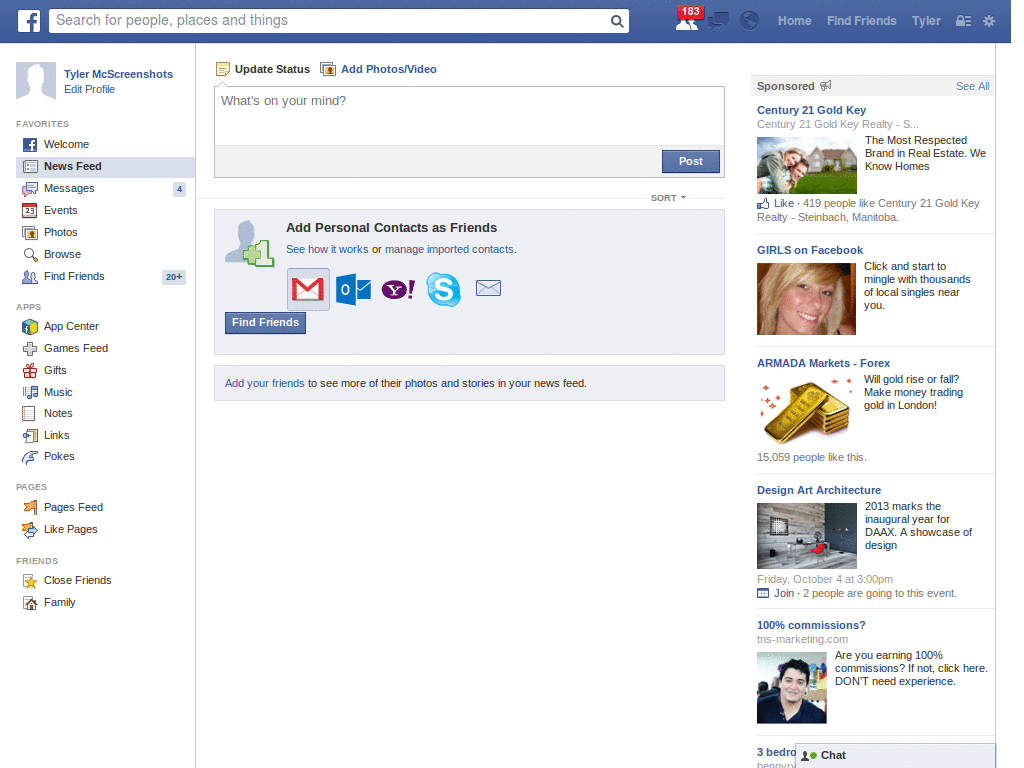 Facebook Slim Menu