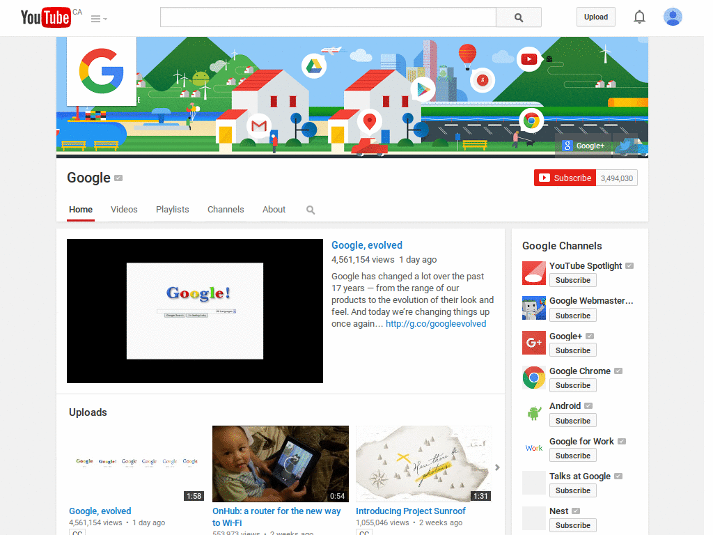YouTube User Page Basic