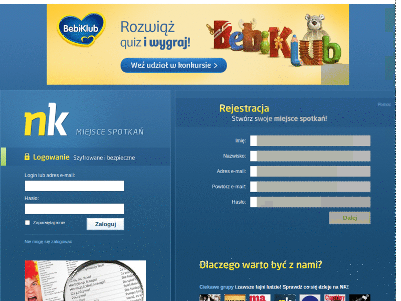 Nasza Klasa - nie wyświetla Listy Forum