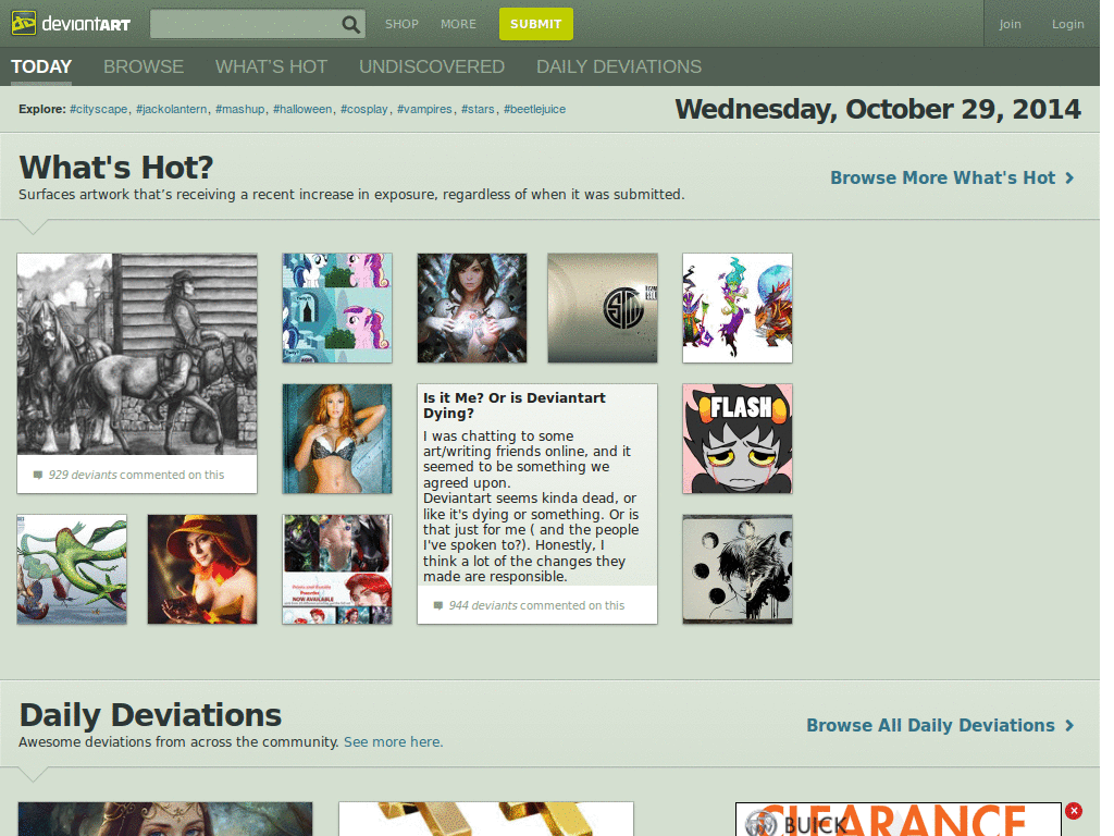 deviantART - No group bar