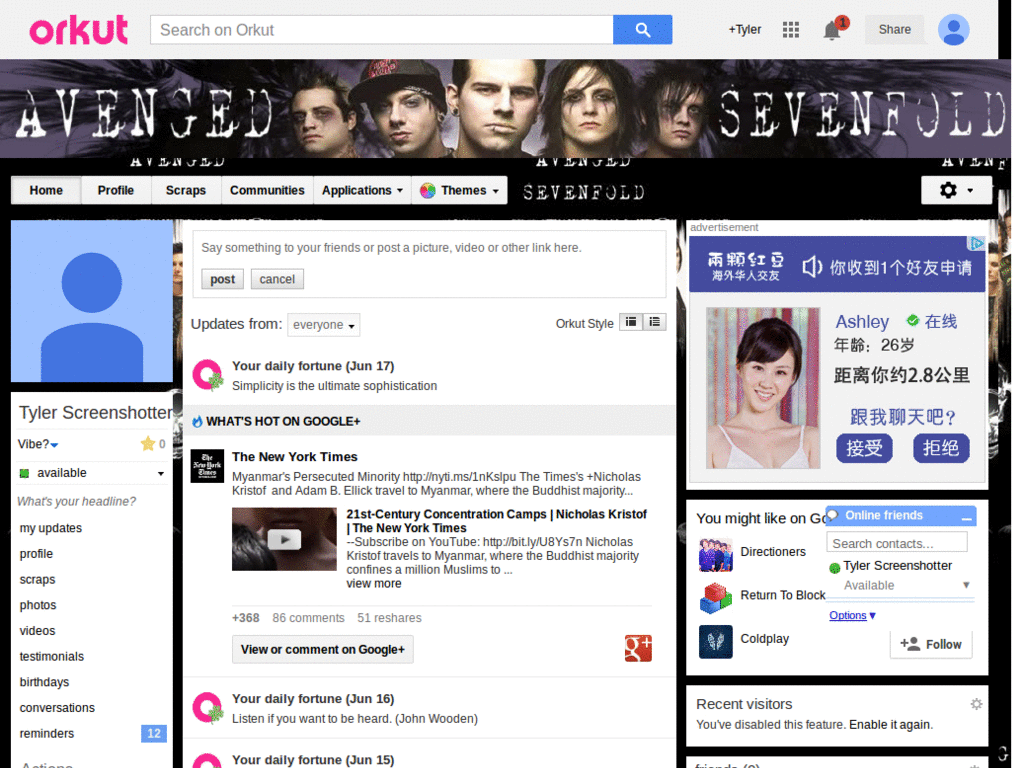 Orkut - Avenged Sevenfold ( by Templah.com )
