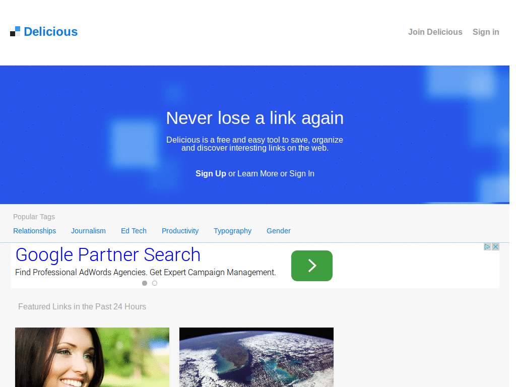 Delicious.com - Wide Sidebar