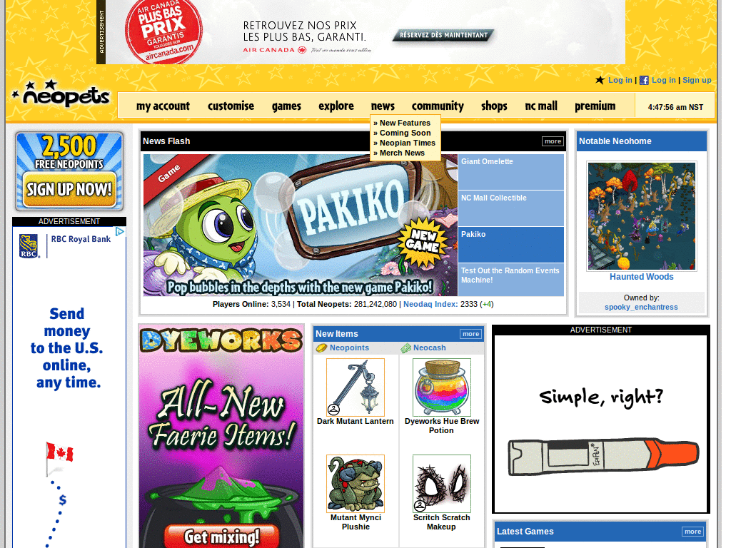 neopets - bored.