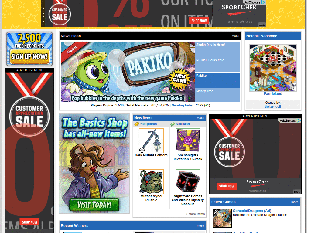 Neopets - Remove Header