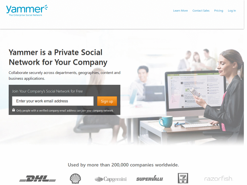 Yammer more width for content