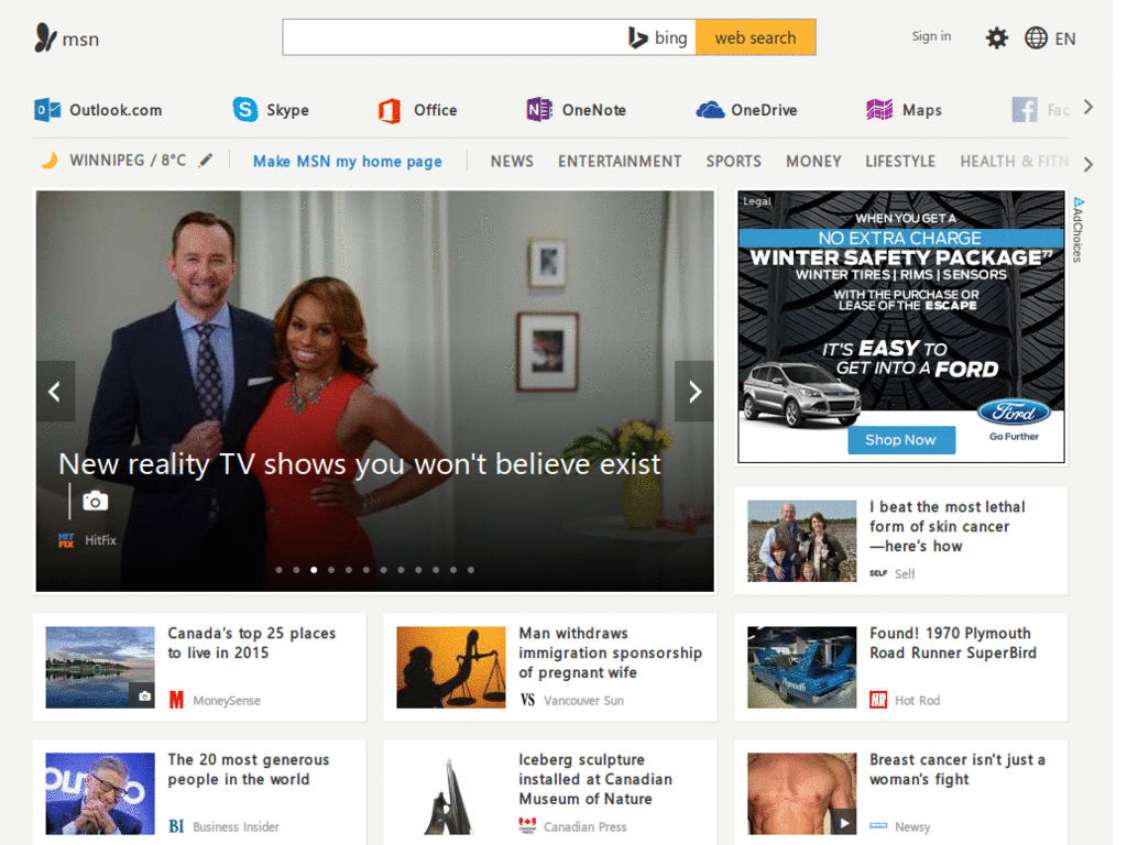 Website: msn.com - Cleanup