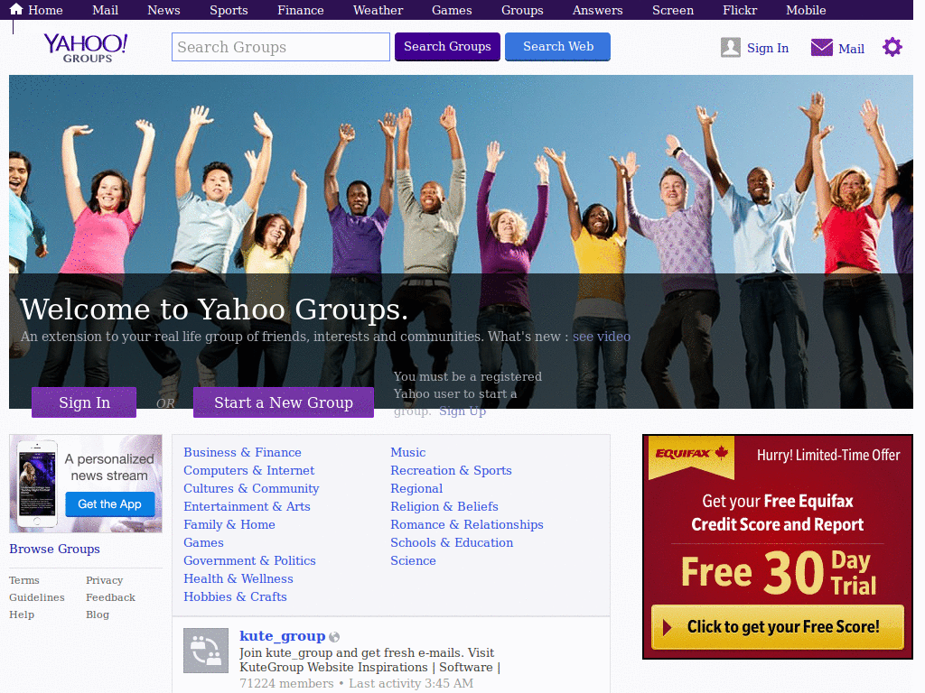 Yahoo Groups easy reading.