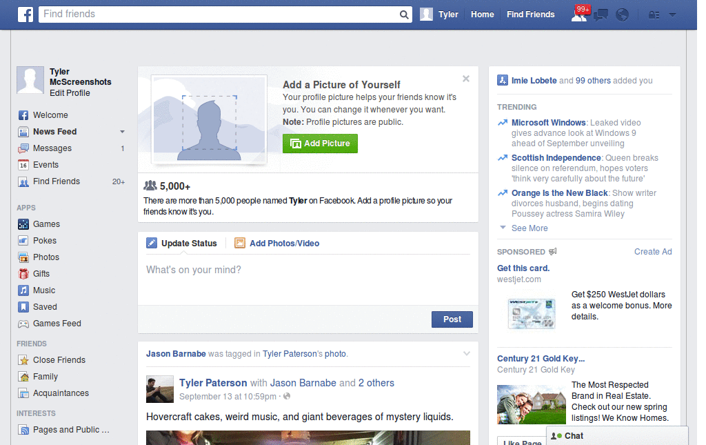 Facebook fixed menubar
