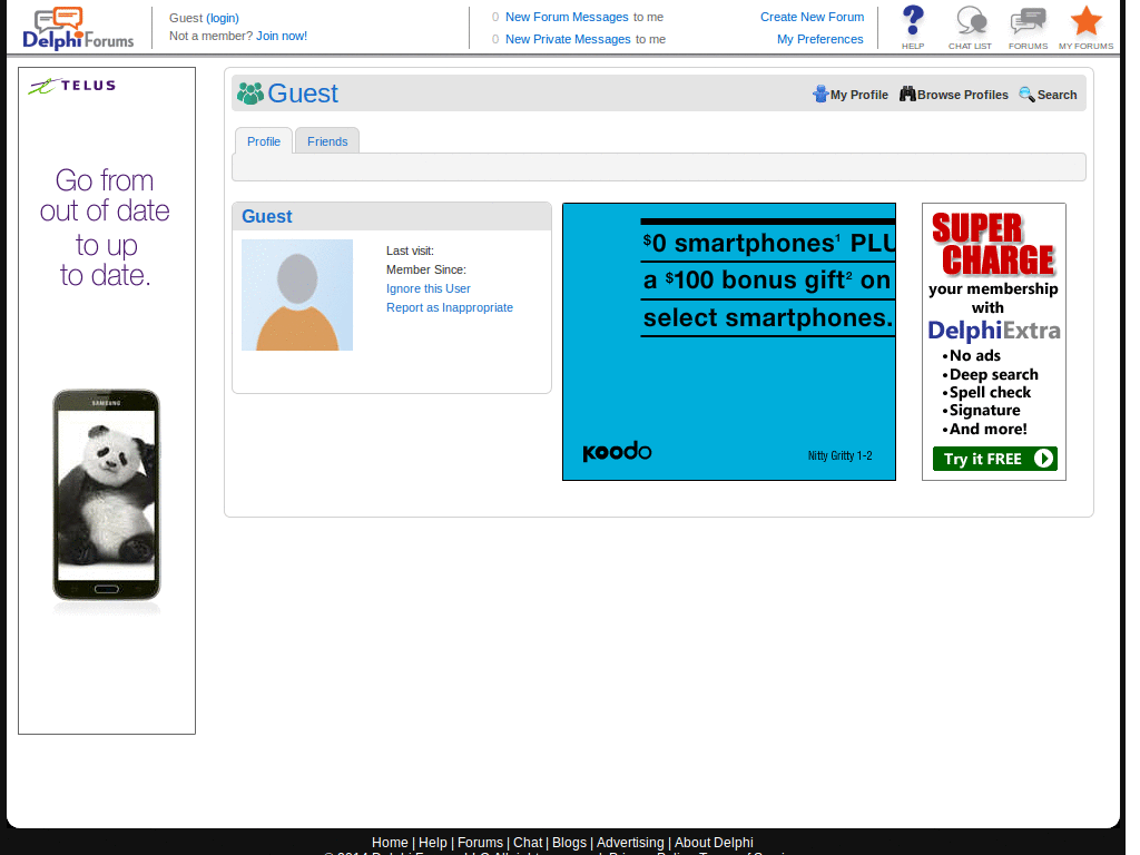 DelphiForums MyForums like before
