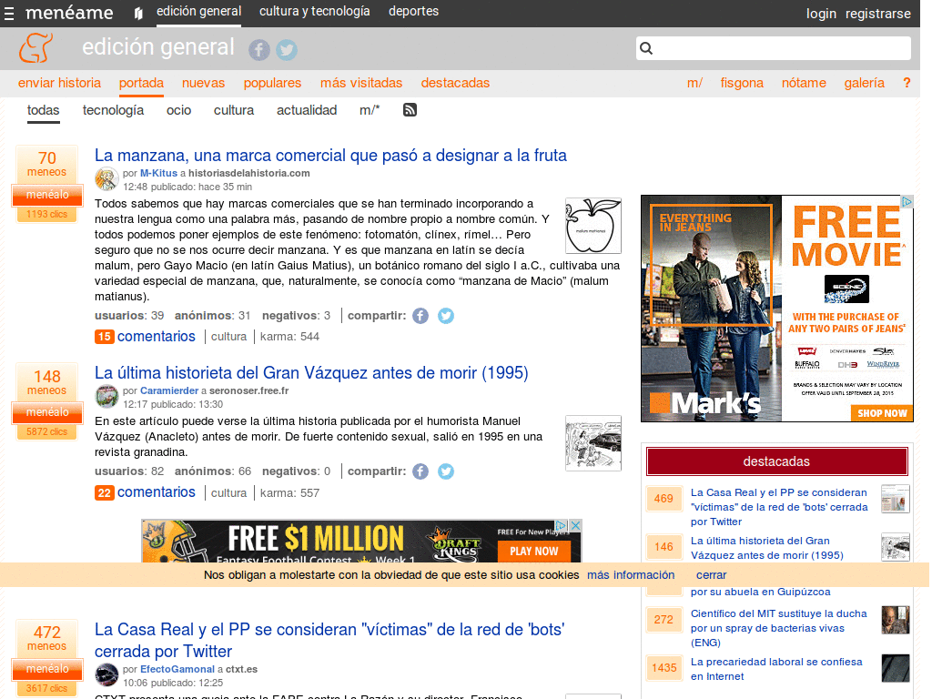 Meneame.net - Sin publicidad intrusiva.