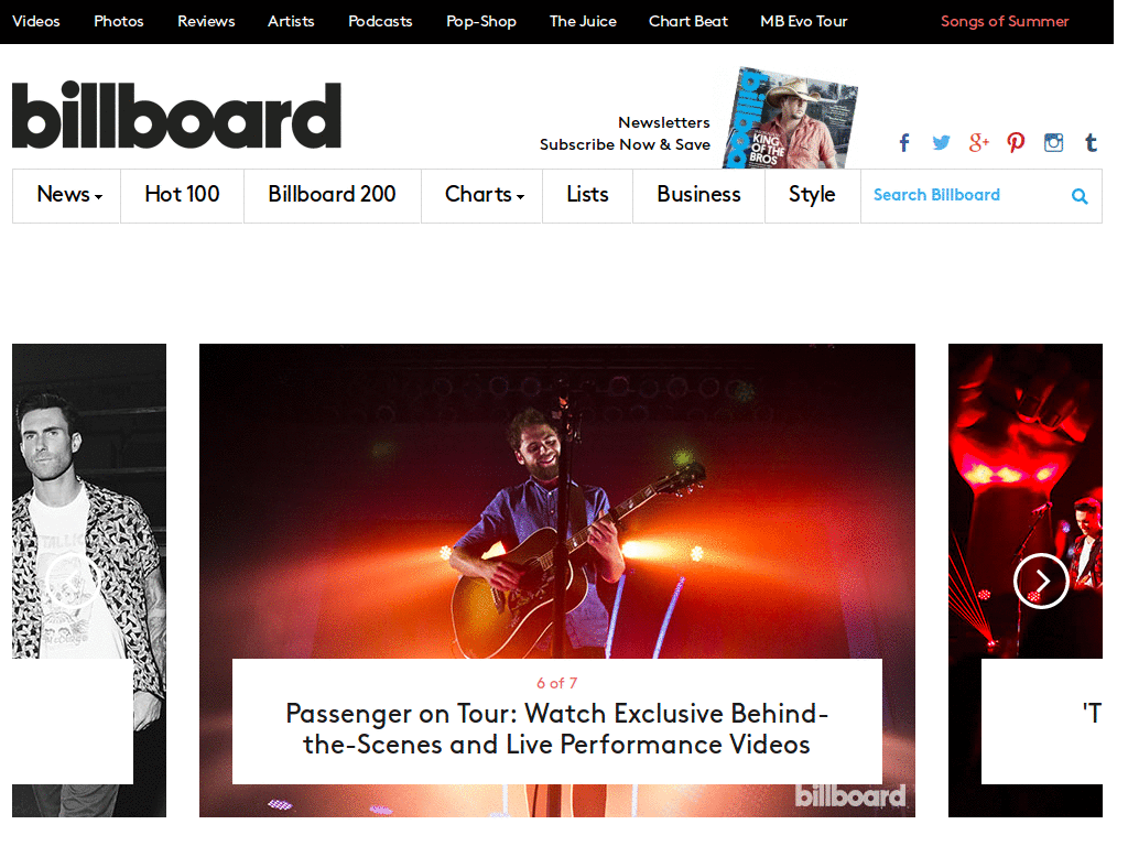 Billboard.com - Remove ads + cleanup