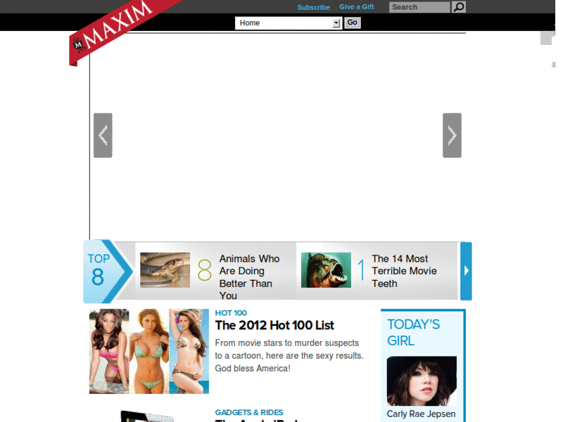 Maxim.com - Remove ads + cleanup