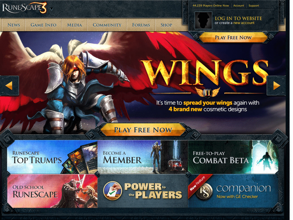 Runescape - Remove Ad Space from front page