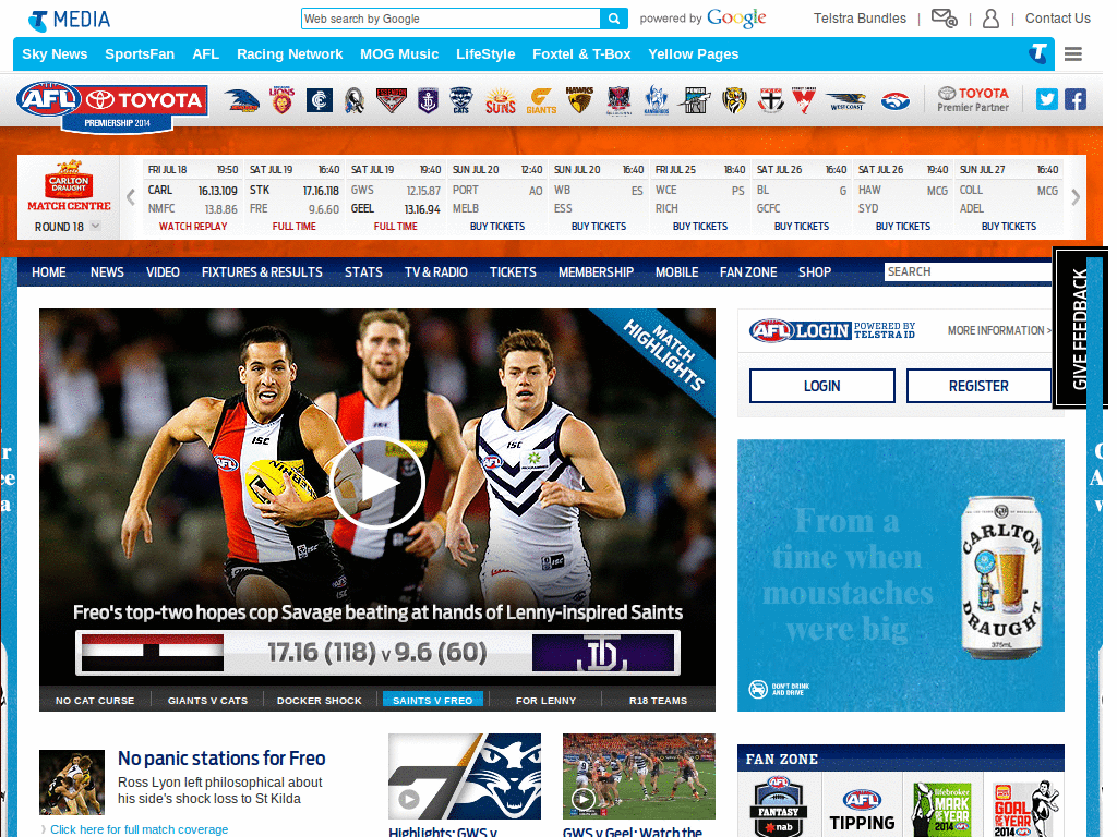 AFL.com.au and Club sites -- Better font sizes