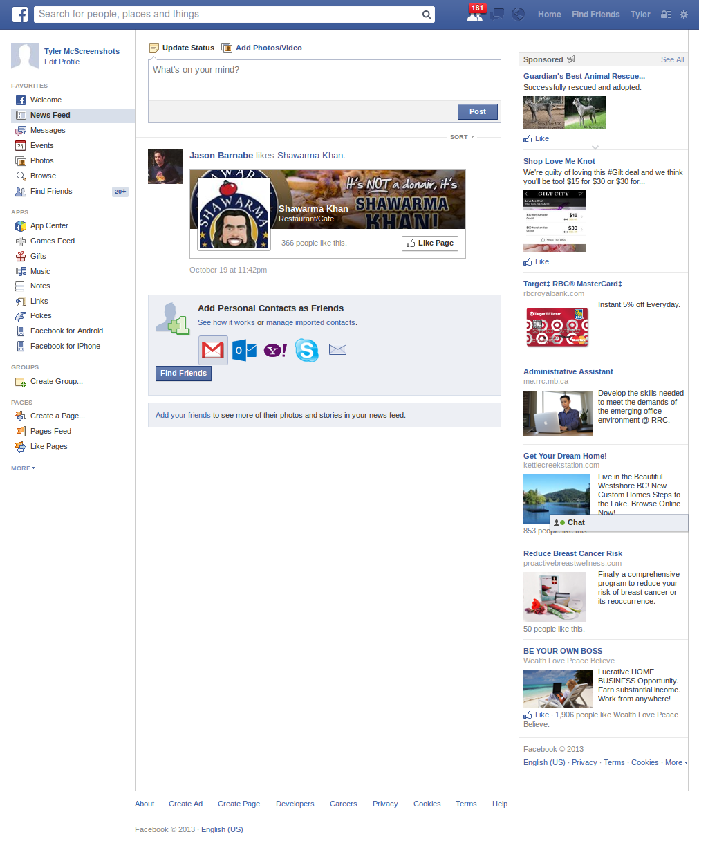 Elimina Filtros de la izquierda en Facebook