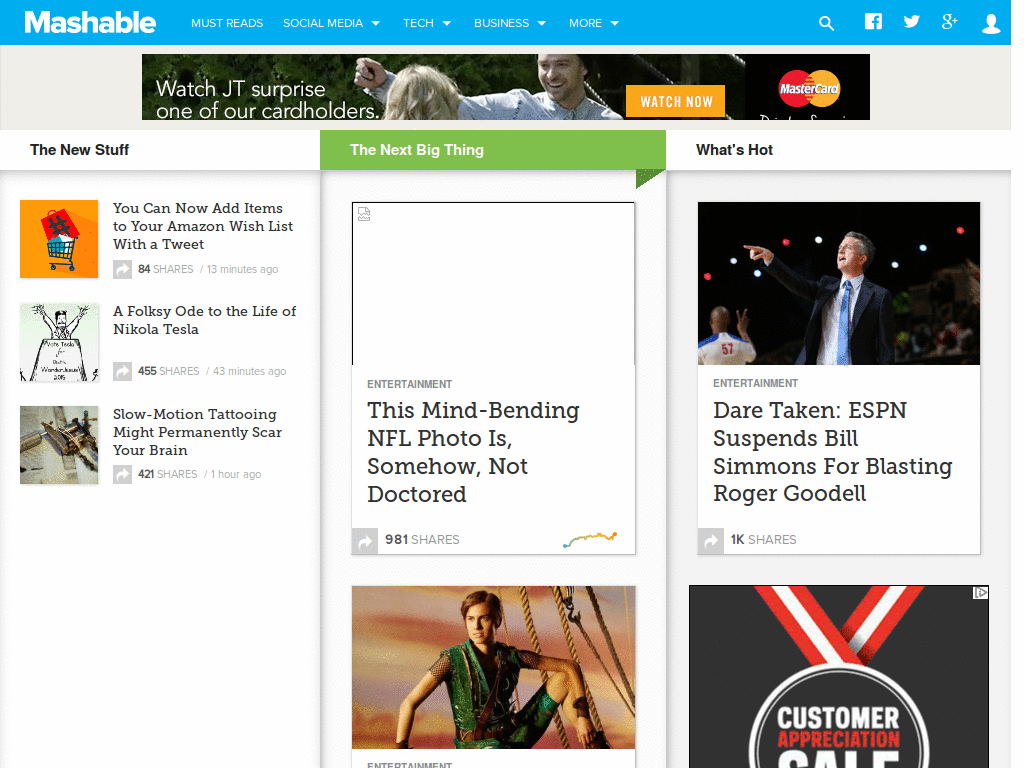 Mashable [Mobile] - Fixed width