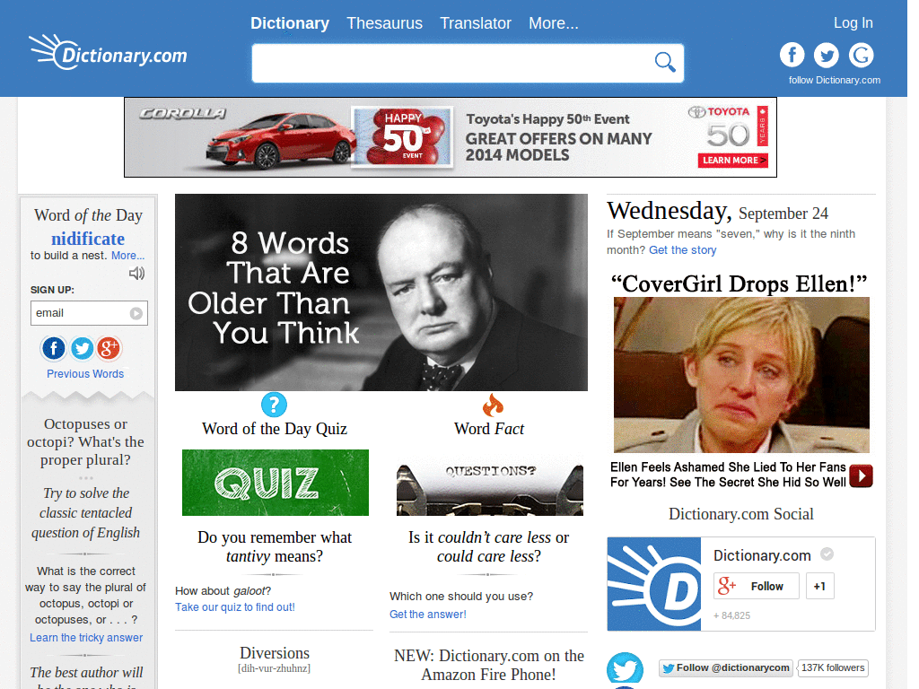 Dictionary.com–Interface Improvements & Cleanup