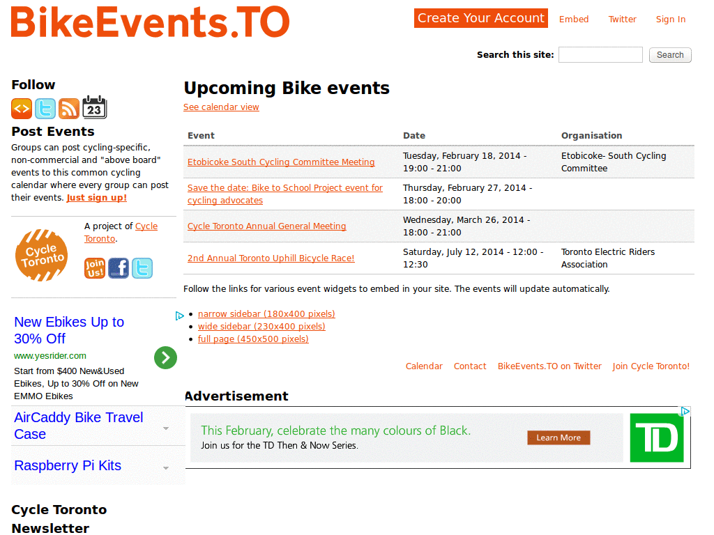 BikeEvents.to wider and unplugged