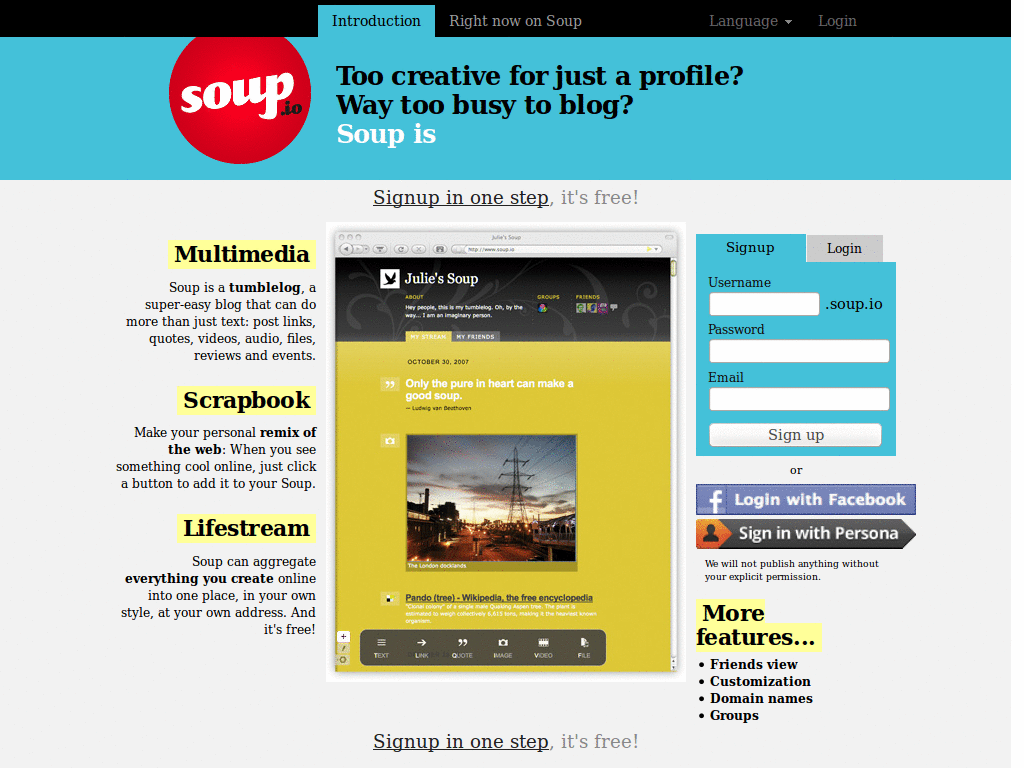 Soup.io tahoma font