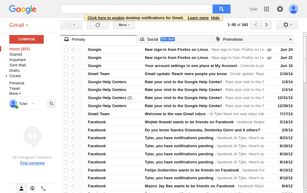 Gmail: Don't ask to invite people - Slovak version