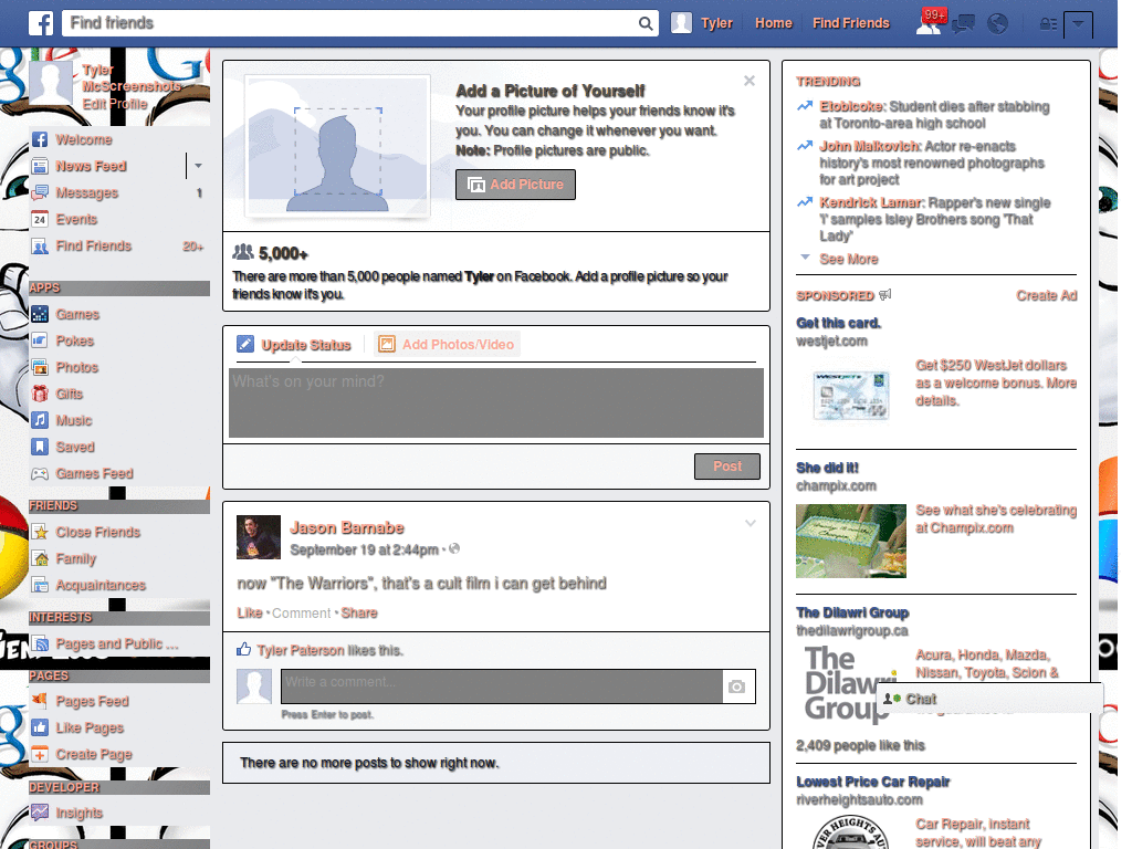 Facebook Theme - Design of Google Chrome