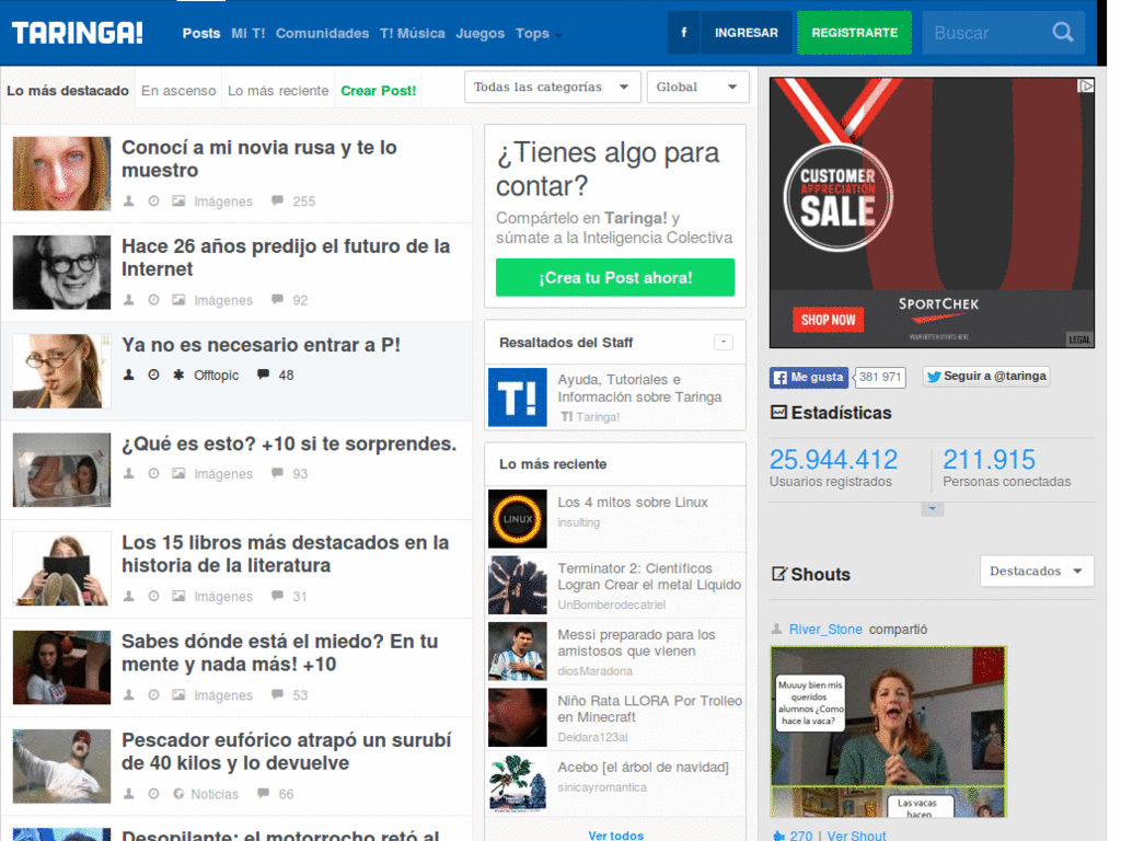 Taringa/Poringa FaceBook