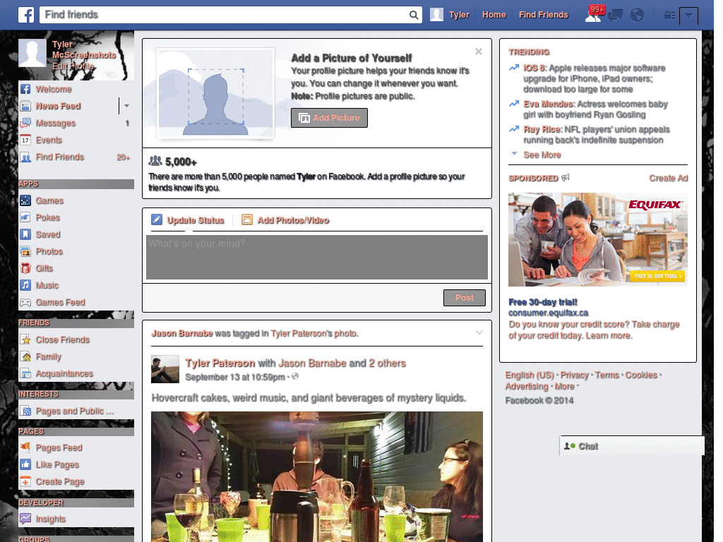 Facebook Theme - Wolf in tha Wood