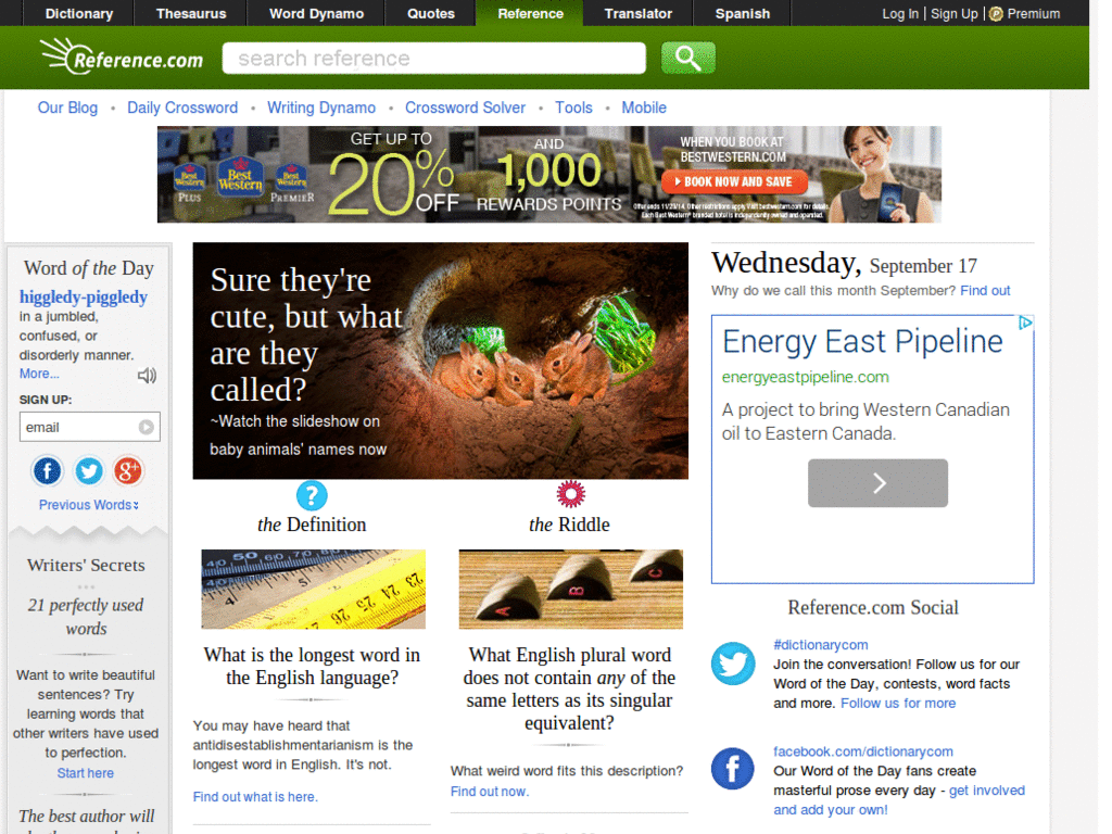 Minimalist Reference:  Reference.com, Urban Dictio