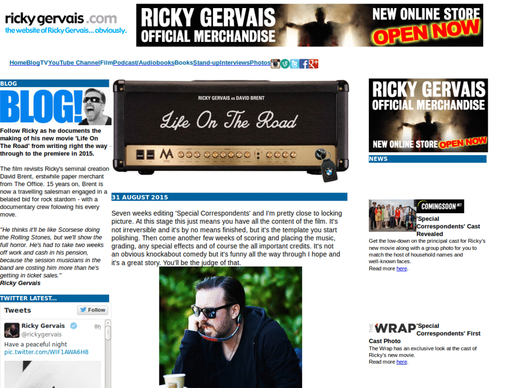 Ricky Gervais - Blog restyle