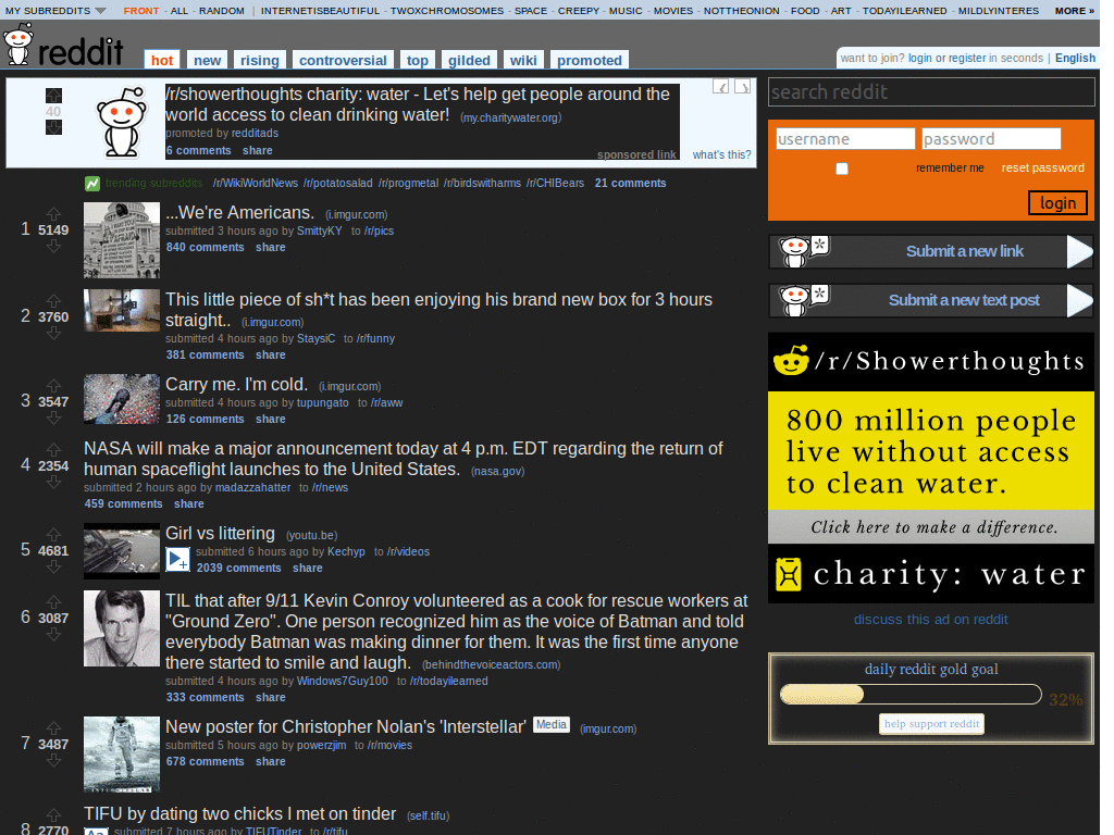 Reddit - The Dark Reddit only