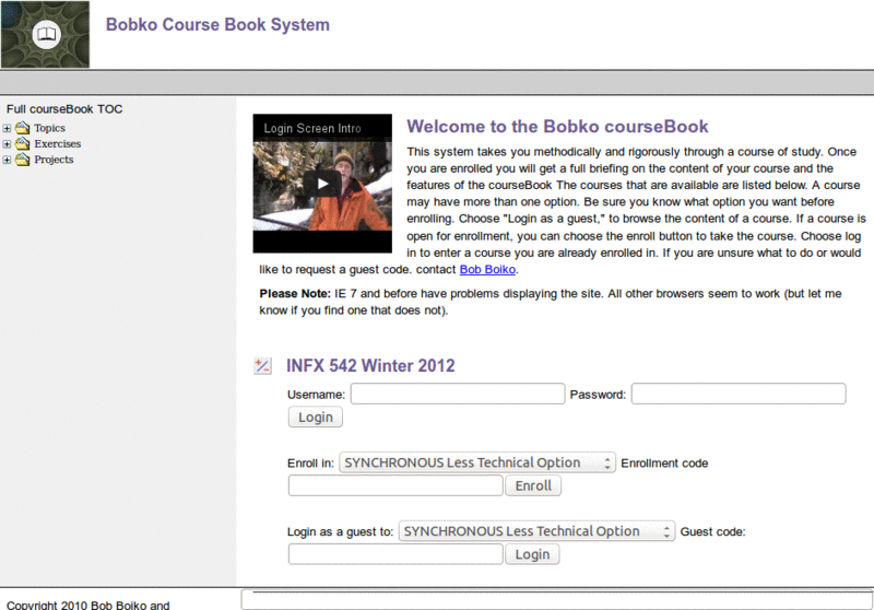 INFX 542 (Bopje XML course)