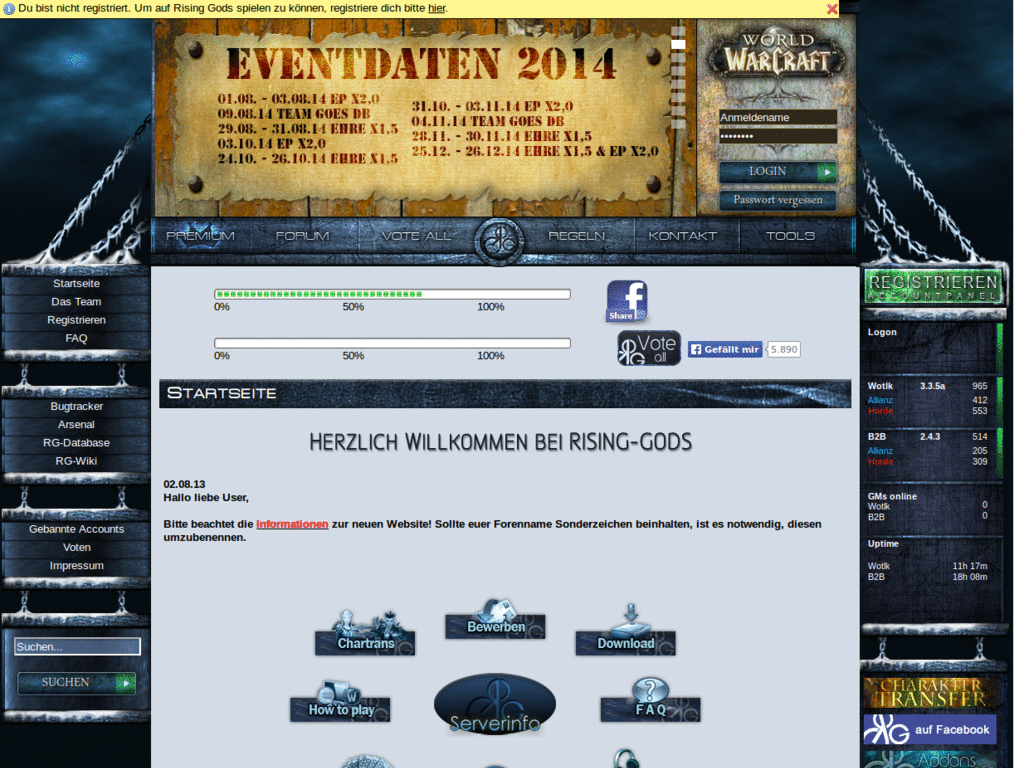 Rising-Gods ohne Vote und jegliche Werbung!