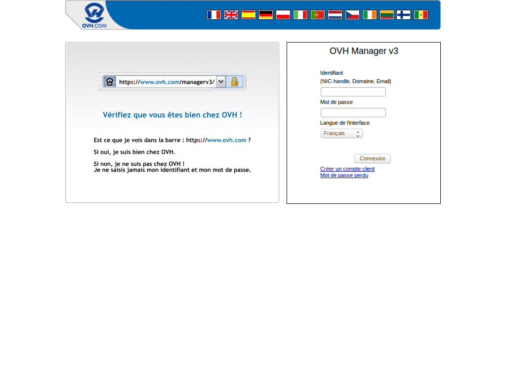OVH manager v3