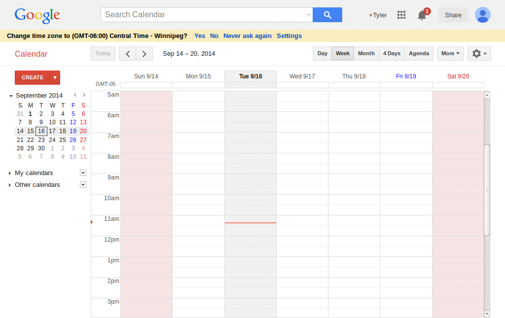Google Calender-colorize weekends (Mon-Sun) weekly