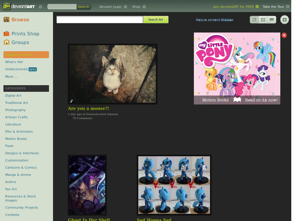 Clean dA Browse Page