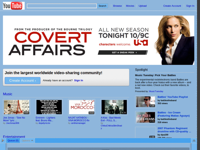 YouTube - Blue-Gray Background (Classic layout)
